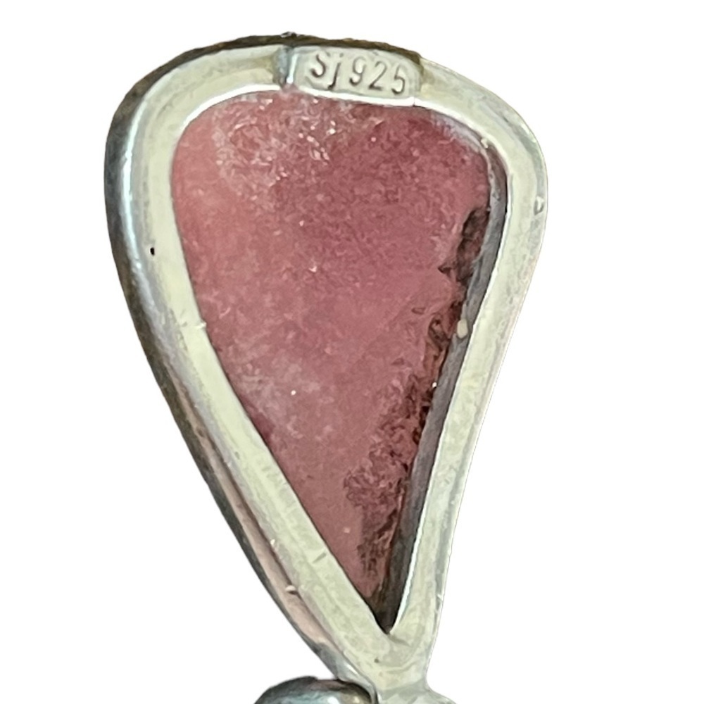 Designer Rhodochrosite Sterling Silver Pendant - Picture 6 of 6